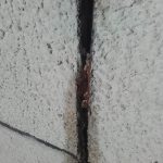 Poškozená spára panelového domu
